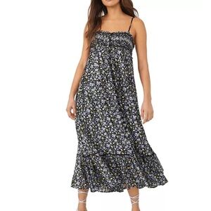Free People Black Floral Dress